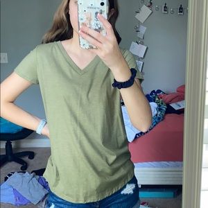 Army Green Mossimo V-Neck Shirt